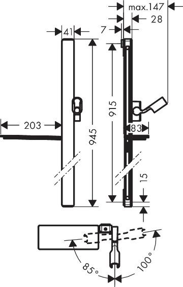 Hansgrohe Unica E brusestang 90CM - Krom Hansgrohe Unica E brusestang 90CM - Krom