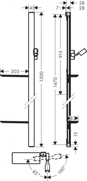Hansgrohe Unica E brusestang 150CM - Krom Hansgrohe Unica E brusestang 150CM - Krom