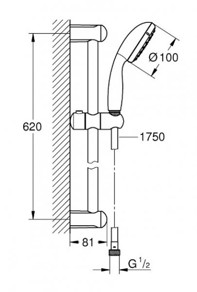 Grohe New Tempesta 100 ECO brusesæt Grohe New Tempesta 100 ECO brusesæt