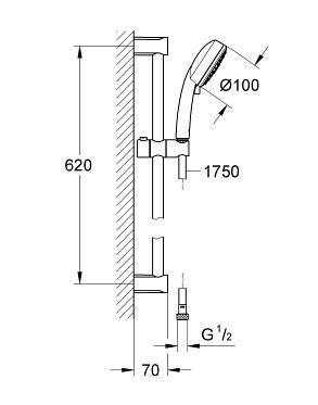 Grohe New Tempesta Cosmopolitan 100 ECO brusesæt - 3 Spray Grohe New Tempesta Cosmopolitan 100 ECO brusesæt - 3 Spray