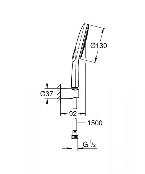 Grohe Rainshower SmartActive 130 håndbruser - Krom Grohe Rainshower SmartActive 130 håndbruser - Krom