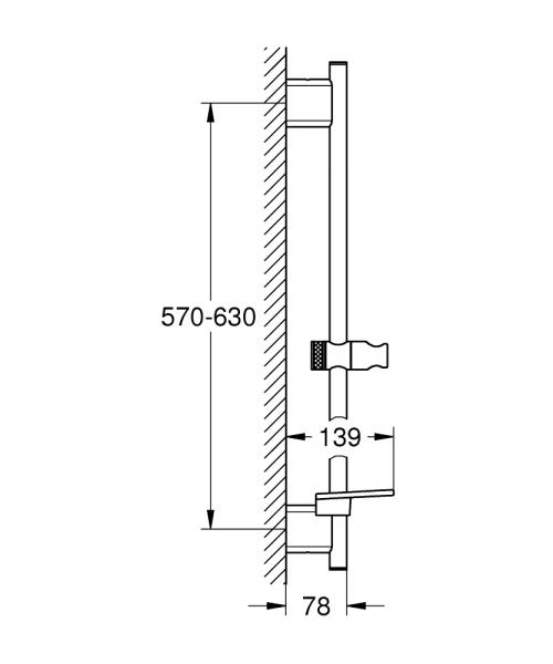 Grohe Rainshower SmartActive brusestang - 600 mm - Krom Grohe Rainshower SmartActive brusestang - 600 mm - Krom