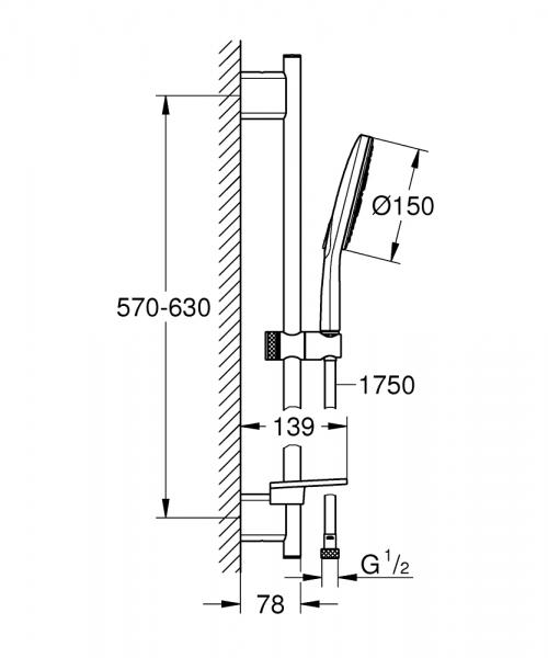 Grohe Rainshower SmartActive 150 brusesæt - Krom Grohe Rainshower SmartActive 150 brusesæt - Krom