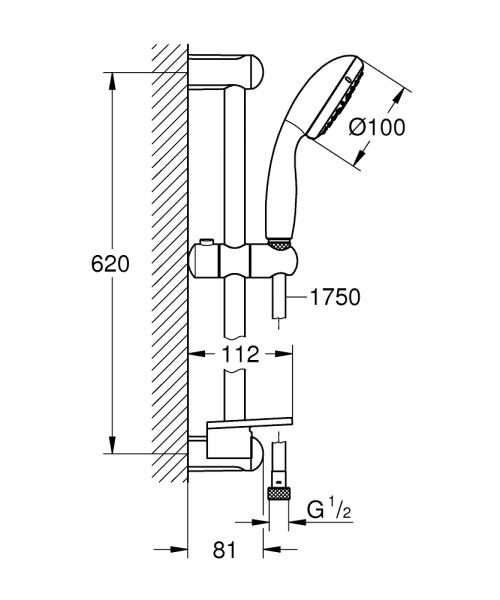 Grohe New Tempesta 100 ECO brusesæt - 3 Spray Grohe New Tempesta 100 ECO brusesæt - 3 Spray