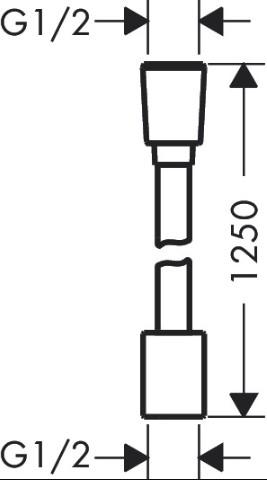 hansgrohe Designflex bruseslange i tekstil 1250 mm - Krom hansgrohe Designflex bruseslange i tekstil 1250 mm - Krom