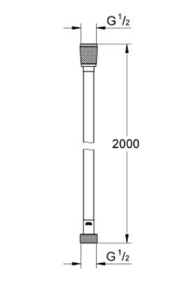 Grohe VitalioFlex Silver bruseslange 2,0m - Krom Grohe VitalioFlex Silver bruseslange 2,0m - Krom
