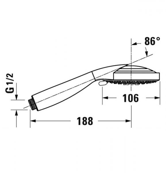 Duravit 106 håndbruser m/3 stråletyper Duravit 106 håndbruser m/3 stråletyper