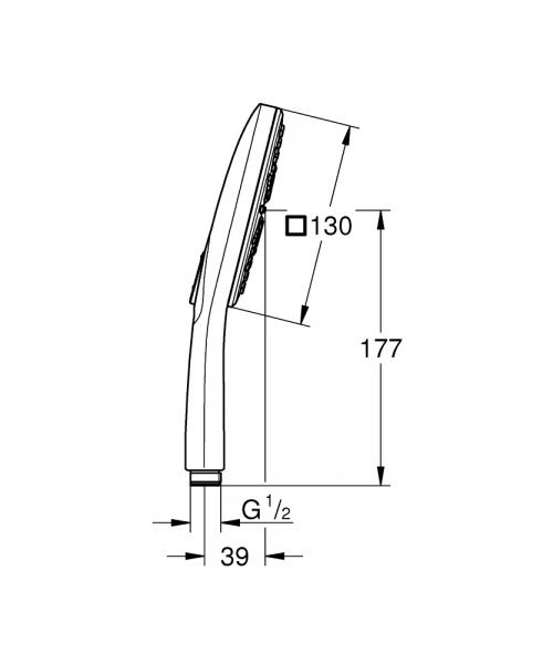 Grohe Rainshower Smartactive 130 Cube håndbruser - Krom/hvid Grohe Rainshower Smartactive 130 Cube håndbruser - Krom/hvid