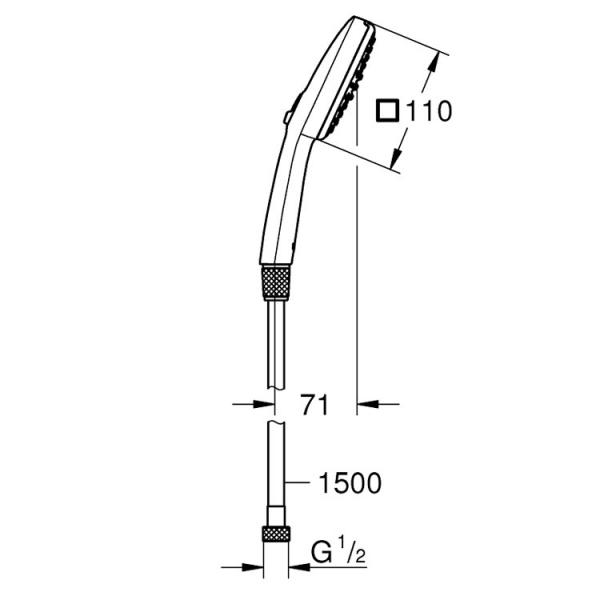Grohe Vitalio Comfort 110 håndbruser 2 sprays inkl. bruseslange Grohe Vitalio Comfort 110 håndbruser 2 sprays inkl. bruseslange
