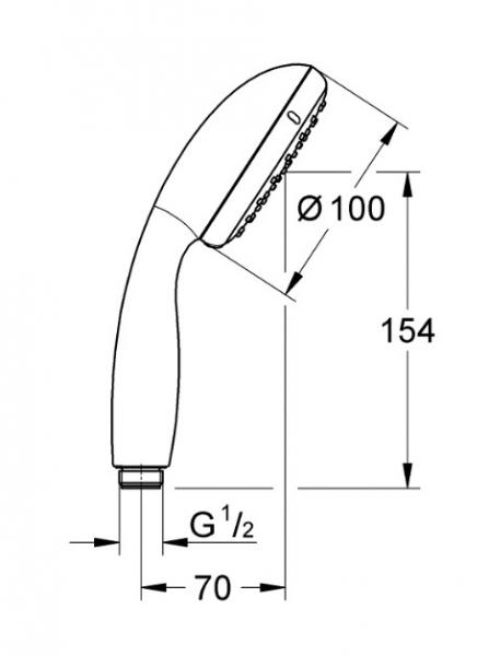Grohe Vitalio Start 100 håndbruser - Mat sort Grohe Vitalio Start 100 håndbruser - Mat sort