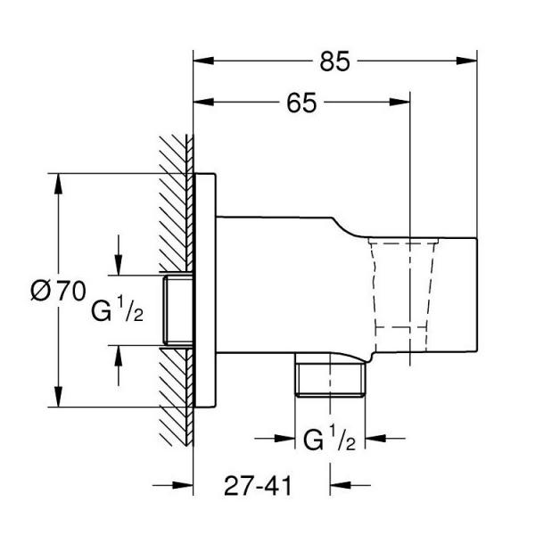 Grohe Vitalio Universal vægudtag m/bruseholder Grohe Vitalio Universal vægudtag m/bruseholder
