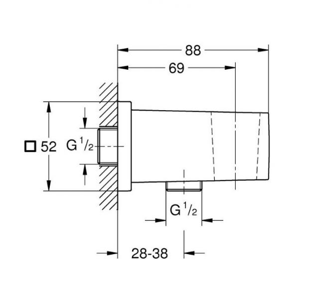 Grohe Euphoria Cube slangeudtag m/bruseholder - Krom Grohe Euphoria Cube slangeudtag m/bruseholder - Krom