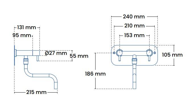 Frostline Eqi væghængt køkkenarmatur 150-350 mm - Kobber Frostline Eqi væghængt køkkenarmatur 150-350 mm - Kobber