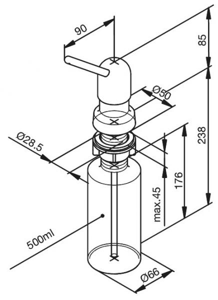 Damixa sæbedispenser - 90 mm dyse Damixa sæbedispenser - 90 mm dyse