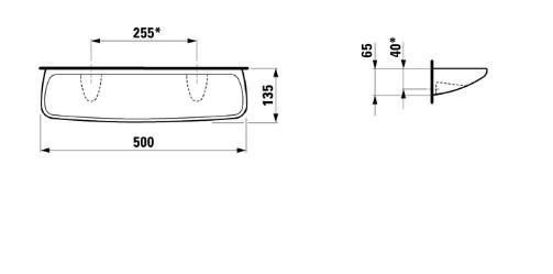 Laufen porcelænshylde - 50 cm - Hvid Laufen porcelænshylde - 50 cm - Hvid