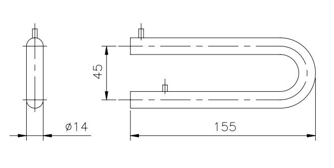 d line hyldebeslag Ø14 x 120 mm - Børstet rustfrit stål d line hyldebeslag Ø14 x 120 mm - Børstet rustfrit stål