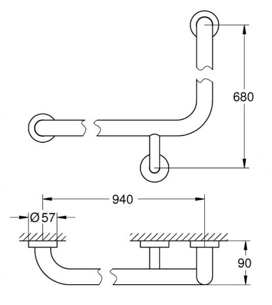 Grohe Essentials badekarsgreb - Ekstra stort - 680x940 mm - Krom Grohe Essentials badekarsgreb - Ekstra stort - 680x940 mm - Krom