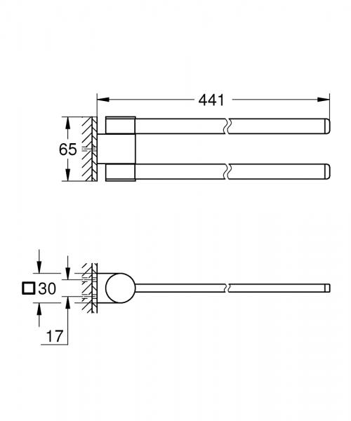 Outlet - Grohe Selection håndklædeholder - 400 mm - Børstet warm sunset Outlet - Grohe Selection håndklædeholder - 400 mm - Børstet warm sunset