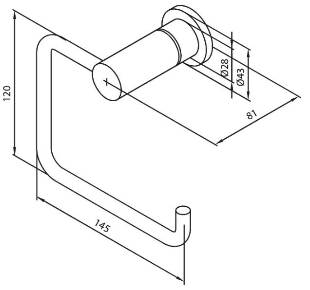 Damixa Silhouet toiletpapirholder - Krom Damixa Silhouet toiletpapirholder - Krom