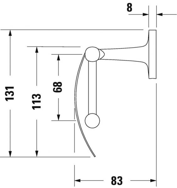 Duravit Starck T toiletpapirholder med låg - Krom Duravit Starck T toiletpapirholder med låg - Krom