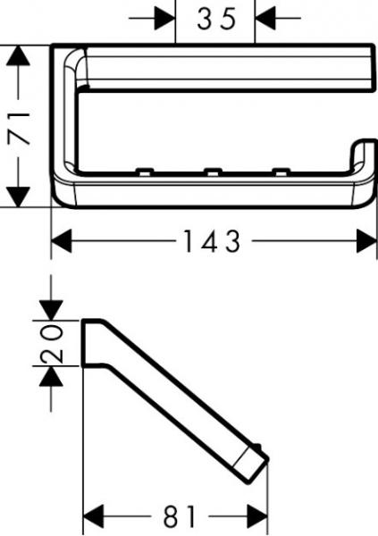 Hansgrohe Axor Universal Softsquare toiletpapirholder - Krom Hansgrohe Axor Universal Softsquare toiletpapirholder - Krom
