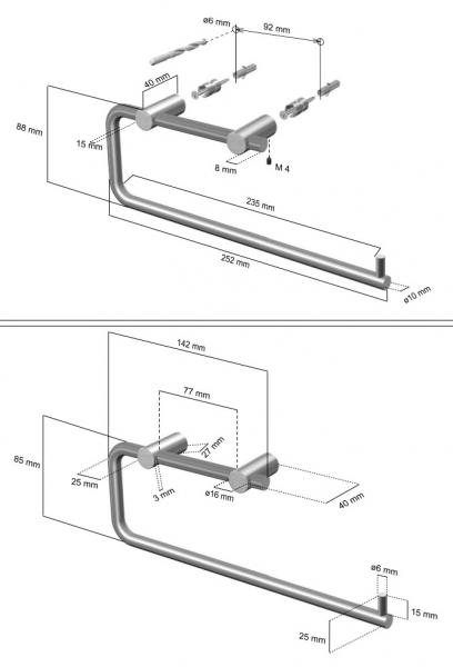Cool Line køkkenrulleholder - Matbørstet stål Cool Line køkkenrulleholder - Matbørstet stål
