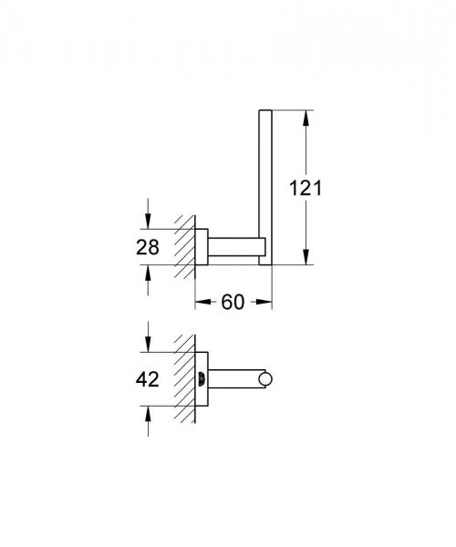 Grohe Essentials Cube reservepapirholder - Krom Grohe Essentials Cube reservepapirholder - Krom