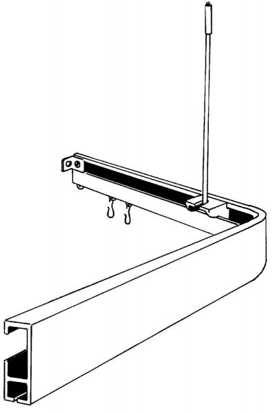 Van Der P Forhængsstang Profil2001 Flad skinne 8x25mm 90x90cm m/loftstøtte - Hvid Van Der P Forhængsstang Profil2001 Flad skinne 8x25mm 90x90cm m/loftstøtte - Hvid