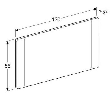 Geberit Option Square spejl m/lys i sider - 120 x 60 cm Geberit Option Square spejl m/lys i sider - 120 x 60 cm