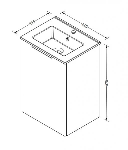 Sanibell Online 46 komplet mini badeværelsesmøbel - Flatpack - Mat grå Sanibell Online 46 komplet mini badeværelsesmøbel - Flatpack - Mat grå