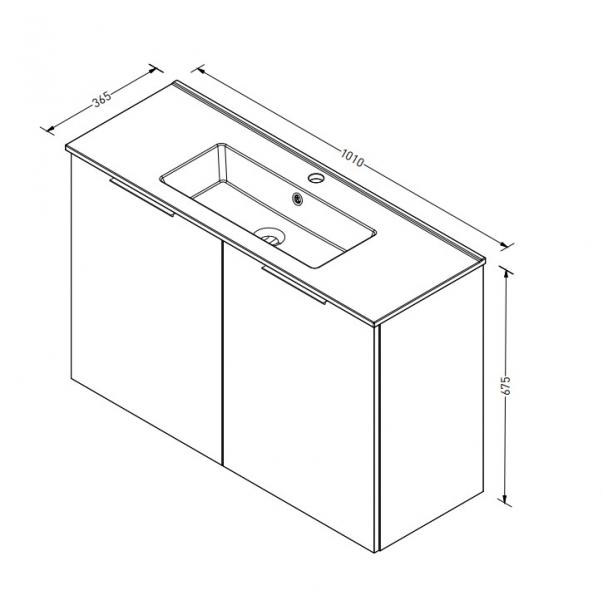 Sanibell Online 100 komplet mini badeværelsesmøbel - Flatpack - Bardolino eg Sanibell Online 100 komplet mini badeværelsesmøbel - Flatpack - Bardolino eg