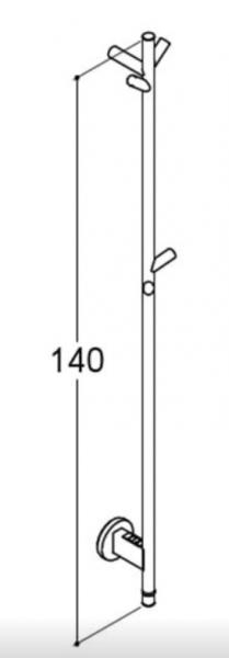Dansani Hydra håndklædetørrer - 7,5x140 cm - Poleret rustfrit stål Dansani Hydra håndklædetørrer - 7,5x140 cm - Poleret rustfrit stål