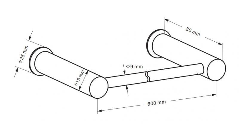 Cassøe håndklædestang 60cm - Børstet rustfrit stål Cassøe håndklædestang 60cm - Børstet rustfrit stål