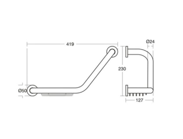 Ideal Standard Gribehåndtag m/sæbeholder - Krom Ideal Standard Gribehåndtag m/sæbeholder - Krom