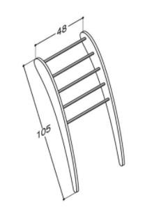 Dansani Mobile håndklædeholder 105x48 cm Hvid Mat Dansani Mobile håndklædeholder 105x48 cm Hvid Mat