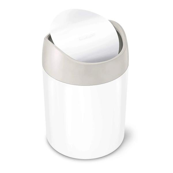Simplehuman mini affaldsspand m/vippelåg - Hvid Simplehuman mini affaldsspand m/vippelåg - Hvid