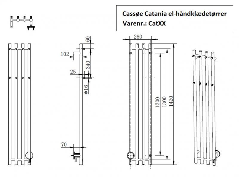 Cassøe Catania håndklædetørrer - 26x142 cm - Mat bronze Cassøe Catania håndklædetørrer - 26x142 cm - Mat bronze