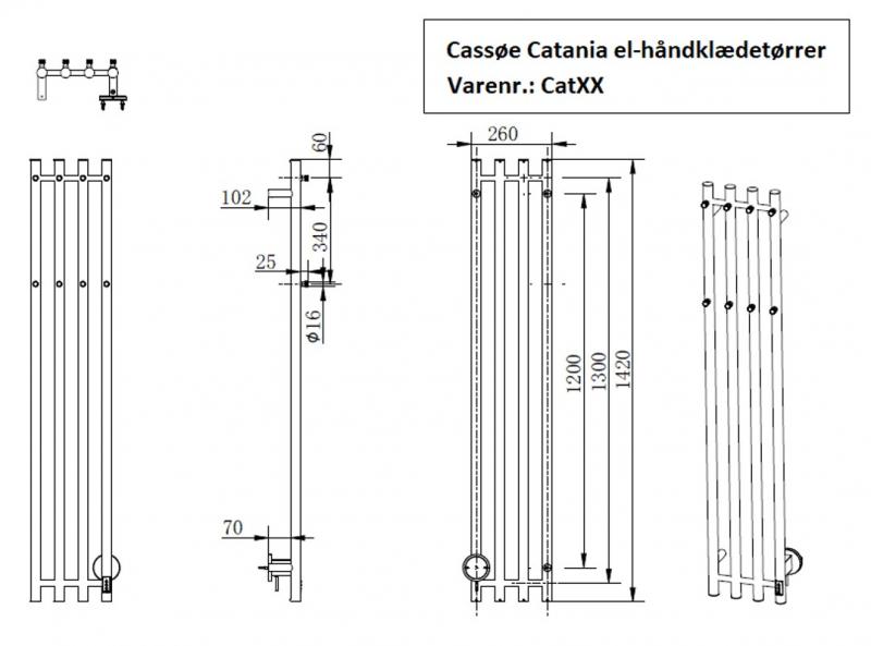 Cassøe Catania håndklædetørrer - 26x142 cm - Mat sort Cassøe Catania håndklædetørrer - 26x142 cm - Mat sort