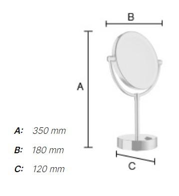 Smedbo Outline kosmetikspejl til bord m/LED lys og 5 x forstørrelse - Krom Smedbo Outline kosmetikspejl til bord m/LED lys og 5 x forstørrelse - Krom