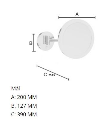 Smedbo Outline kosmetikspejl til væg m/LED lys og 5 x forstørrelse - Mat sort Smedbo Outline kosmetikspejl til væg m/LED lys og 5 x forstørrelse - Mat sort