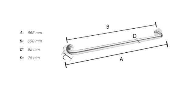 Smedbo Living rund badekarsgreb - Krom - 60 cm Smedbo Living rund badekarsgreb - Krom - 60 cm