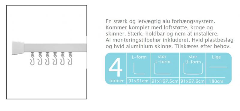 Hefe Forhængsstang - Hvid Hefe Forhængsstang - Hvid
