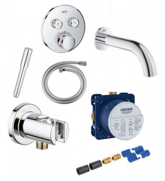 Grohe SmartControl komplet indbygningspakke til badekar - Krom/rund Grohe SmartControl komplet indbygningspakke til badekar - Krom/rund