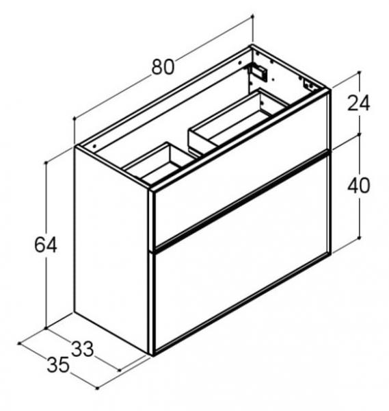 Dansani Luna Mini vaskeskab 80x64 m/skuffer - Valgfri farve/sort ramme Dansani Luna Mini vaskeskab 80x64 m/skuffer - Valgfri farve/sort ramme