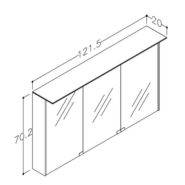 Strømberg Domo spejlskab 1200 x 700 mm. - Hvid mat Strømberg Domo spejlskab 1200 x 700 mm. - Hvid mat