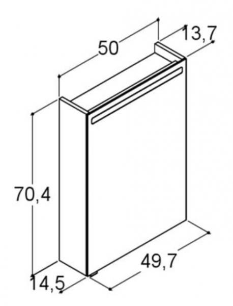 Dansani Mido+ Top spejlskab 50 - Hvid blank Dansani Mido+ Top spejlskab 50 - Hvid blank