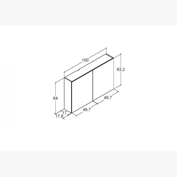 Dansani Mido+ Select 100 spejlskab - Hvid blank Dansani Mido+ Select 100 spejlskab - Hvid blank