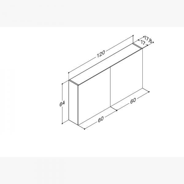 Dansani Mido+ Select 120 spejlskab - Hvid blank Dansani Mido+ Select 120 spejlskab - Hvid blank