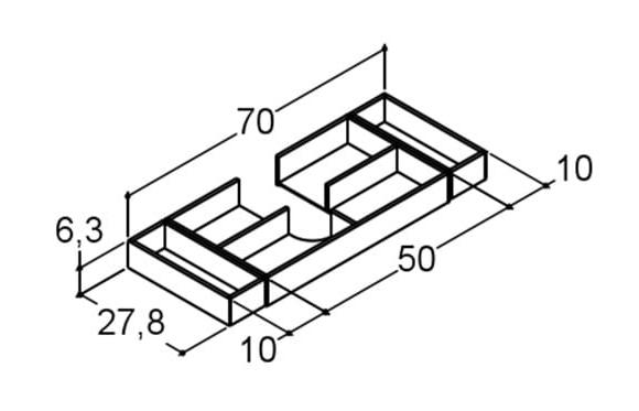 Dansani komplet indretning til skuffe 80 x 44 cm - Eg Dansani komplet indretning til skuffe 80 x 44 cm - Eg