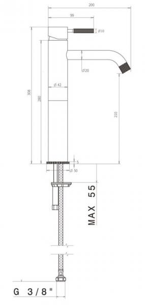 Cassøe Noba W7 bowlearmatur - Mat bronze Cassøe Noba W7 bowlearmatur - Mat bronze